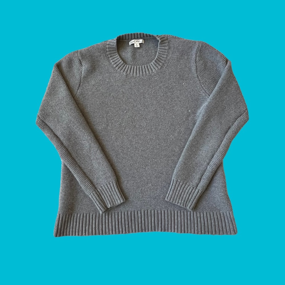 J. Crew Mercantile Knit Sweater Merino Wool Gray Men Size Small